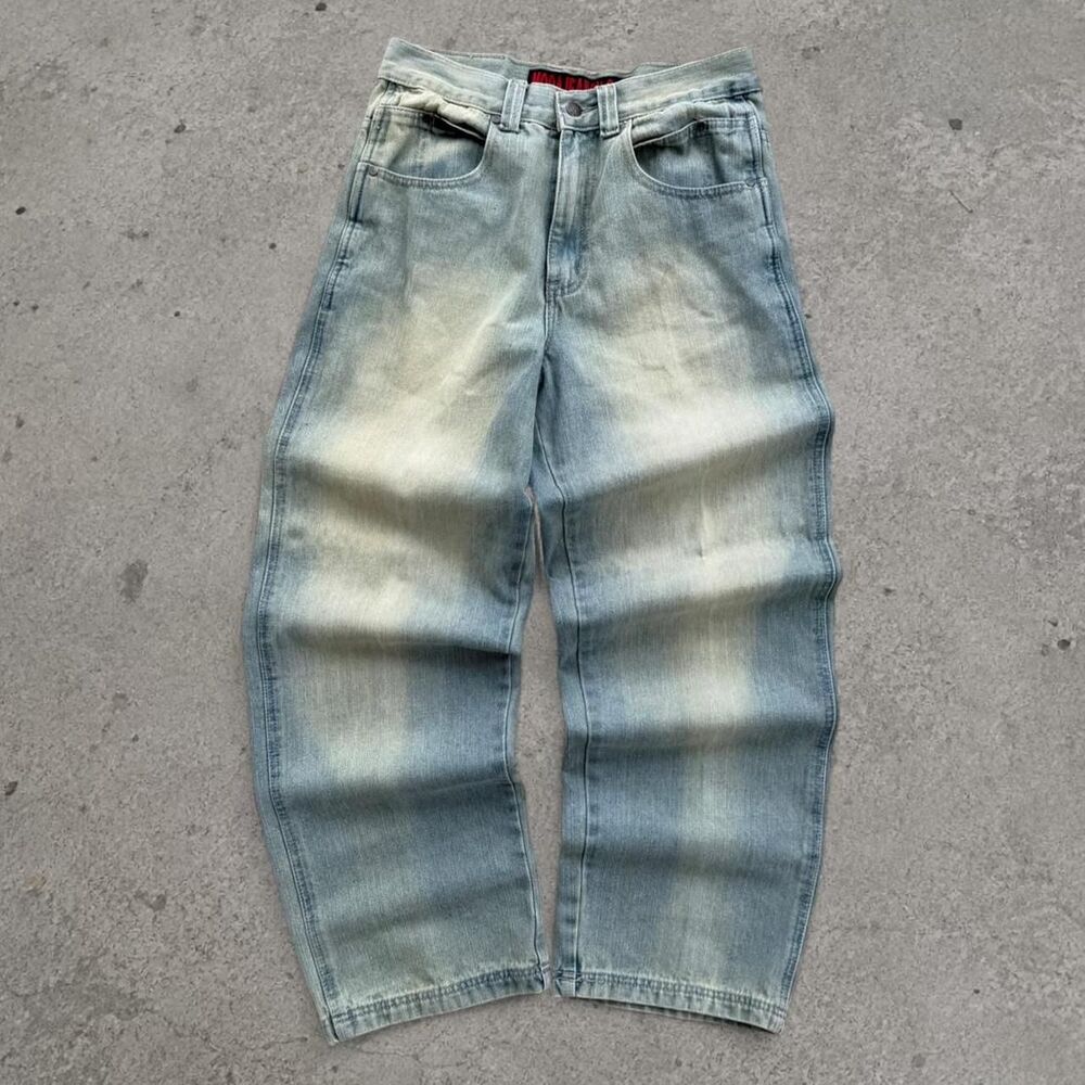 Y2K Baggy Faded Blue Cotton Moda Jeans Made In USA Size 32x32